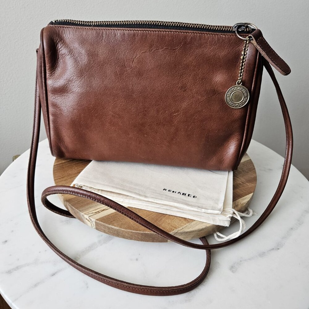 Vintage Tan Coach Cross-Body Bag
